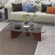 LeisureMod Imperial Triangle Coffee Table in Dark Walnut