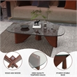 LeisureMod Imperial Triangle Coffee Table in Dark Walnut