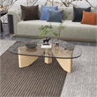 LeisureMod Imperial Triangle Coffee Table in Natural Wood