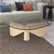 LeisureMod Imperial Triangle Coffee Table in Natural Wood