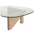 LeisureMod Imperial Triangle Coffee Table in Natural Wood
