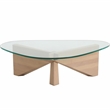 LeisureMod Imperial Triangle Coffee Table in Natural Wood