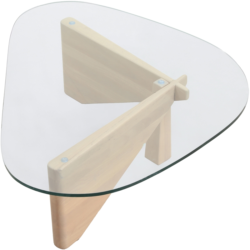 LeisureMod Imperial Triangle Coffee Table in Natural Wood