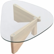 LeisureMod Imperial Triangle Coffee Table in Natural Wood