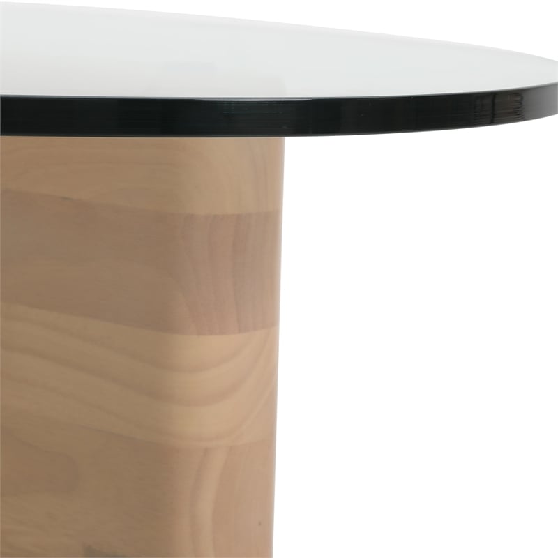 LeisureMod Imperial Triangle Coffee Table in Natural Wood
