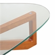 LeisureMod Imperial Triangle Coffee Table in Light Walnut
