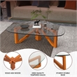 LeisureMod Imperial Triangle Coffee Table in Light Walnut