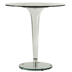 leisuremod lonia modern glass top bistro dining table with chrome base