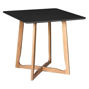 leisuremod cedar black square bistro wood dining table with x shaped sled base