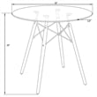 LeisureMod Dover Round Bistro Clear Glass Top Dining Table With Eiffel Base