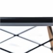 LeisureMod Dover Modern Round Wooden Top Dining Table With Eiffel Base in Black