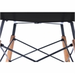 LeisureMod Dover Modern Round Wooden Top Dining Table With Eiffel Base in Black