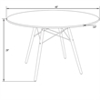 LeisureMod Dover Modern Round Wooden Top Dining Table With Eiffel Base in Black
