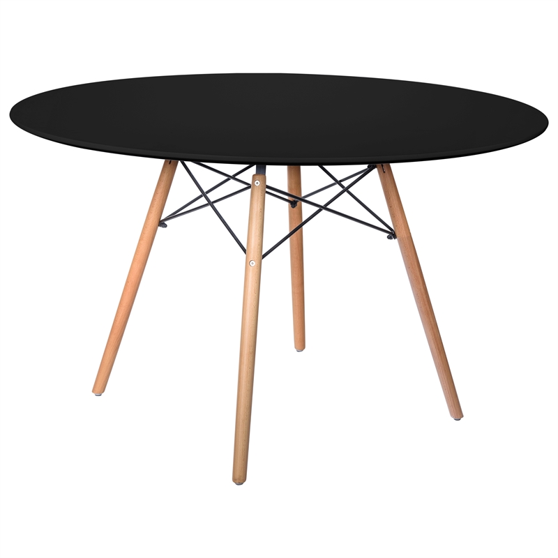 Leisuremod Dover Modern Round Wooden, 48 Inch Round Table Vs 60cm