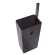 LeisureMod Modern Arco Stainless Steel Floor Lamp with Marble Cube Base in Black