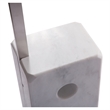LeisureMod Modern Arco Stainless Steel Floor Lamp With Marble Cube Base in White