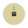 LeisureMod Manchester Classy Round Silent Wood Wall Clock in Yellow Cream