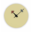 LeisureMod Manchester Classy Round Silent Wood Wall Clock in Yellow Cream