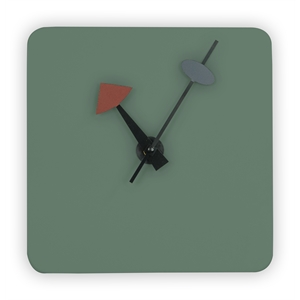 leisuremod manchester classy square silent non-ticking wood clock ocean green