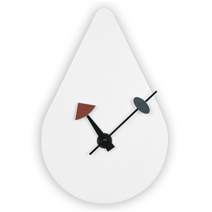 leisuremod manchester teardrop silent non-ticking wood wall clock white