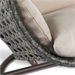 LeisureMod Outdoor Modern Wicker Hanging Double Egg Swing Chair in Beige