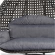 LeisureMod Outdoor Modern Wicker Hanging Double Egg Swing Chair in Charcoal Blue
