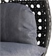 LeisureMod Outdoor Modern Wicker Hanging Double Egg Swing Chair in Charcoal Blue