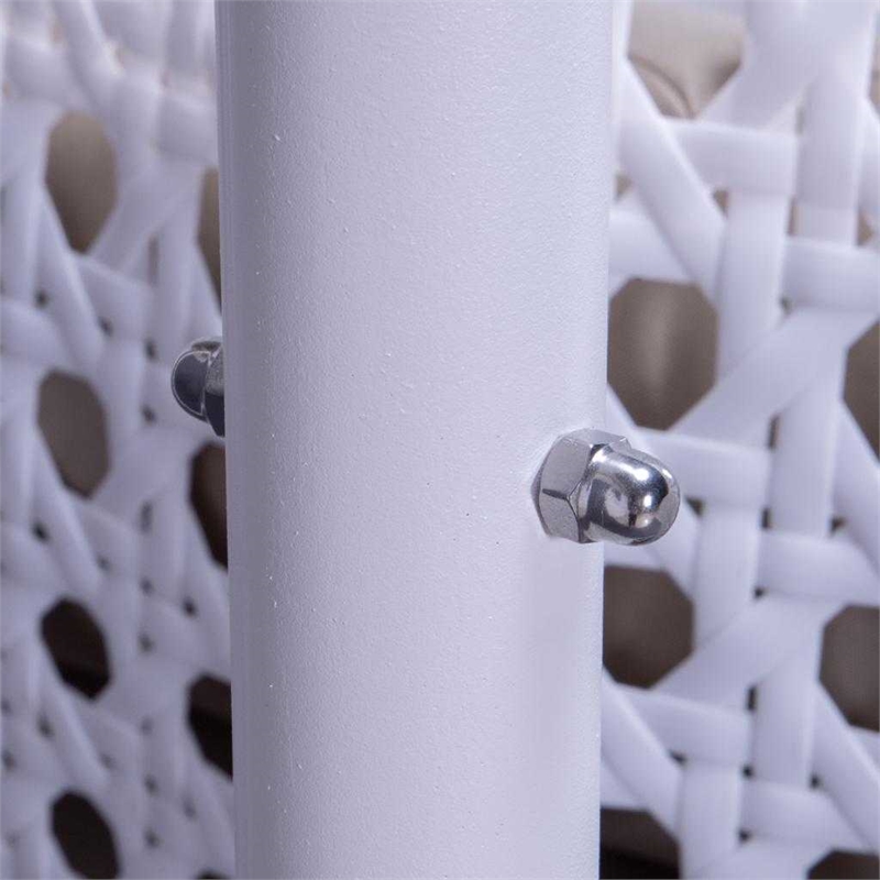 LeisureMod Outdoor Modern Wicker Hanging Double Egg Swing Chair in White