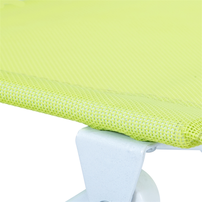LeisureMod 3PcModern Outdoor Sling Bistro Metal Folding Table Chair Set in Green