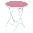 LeisureMod 3 PcModern Outdoor Sling Bistro Metal Folding Table Chairs Set in Red