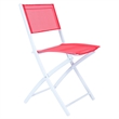 LeisureMod 3 PcModern Outdoor Sling Bistro Metal Folding Table Chairs Set in Red
