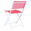 LeisureMod 3 PcModern Outdoor Sling Bistro Metal Folding Table Chairs Set in Red