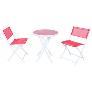 leisuremod 3 piece modern patio sling bistro set