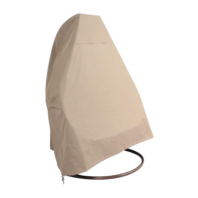 LeisureMod Durable Patio Brown Fabric Hanging Egg Swing Chair Canvas Cover