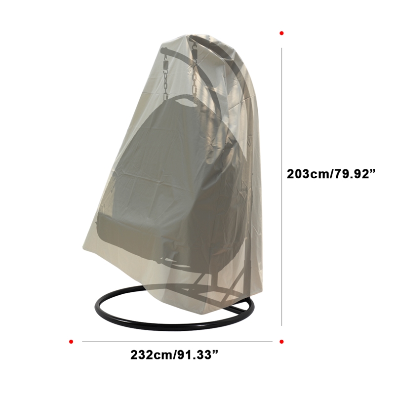 LeisureMod Durable Patio Brown Fabric Hanging Egg Swing Chair Canvas Cover