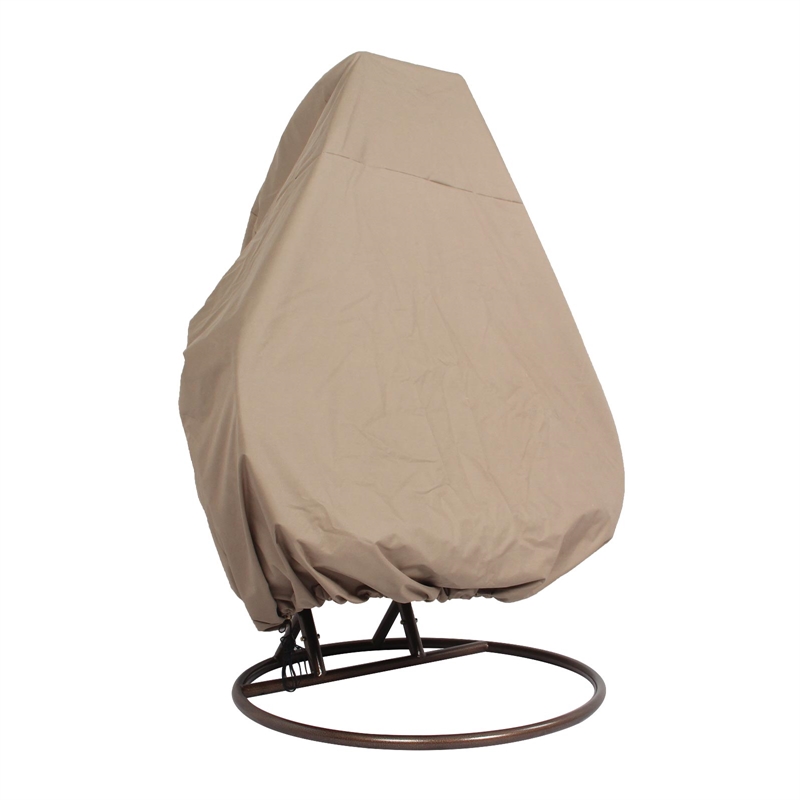 LeisureMod Durable Patio Brown Fabric Hanging Egg Swing Chair Canvas Cover