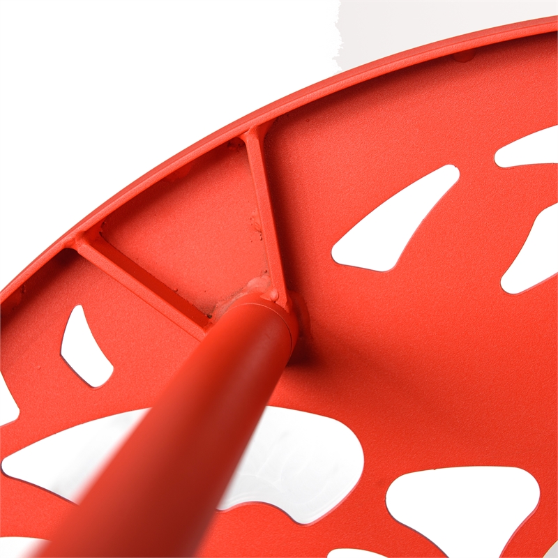 LeisureMod Devon Modern Glass Top Red Aluminum Base Outdoor 23