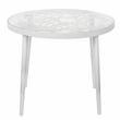 LeisureMod Devon Modern Glass Top White Aluminum Base Outdoor 23