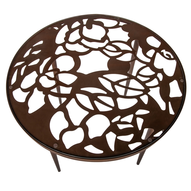 LeisureMod Devon Modern Glass Top Aluminum Base Outdoor 31.1