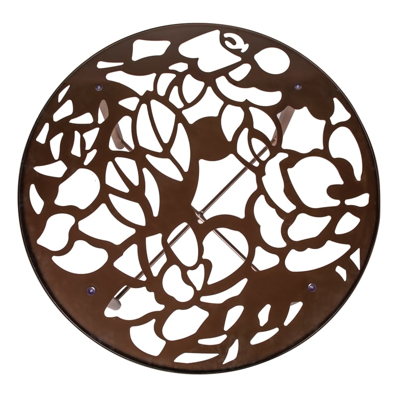 LeisureMod Devon Modern Glass Top Brown Aluminum Base Outdoor 47