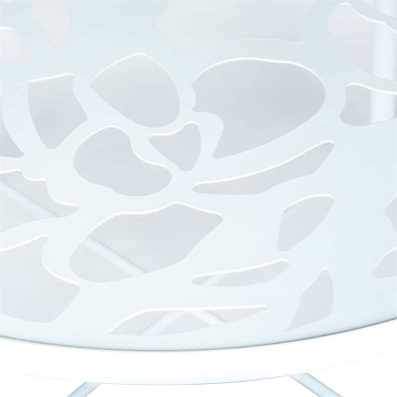 LeisureMod Devon Modern Glass Top White Aluminum Base Outdoor 47