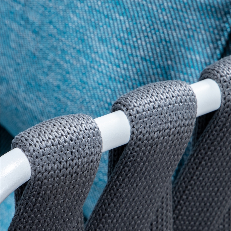 LeisureMod Spencer Rope Frame Outdoor Dining Chair With Cushions in Gray