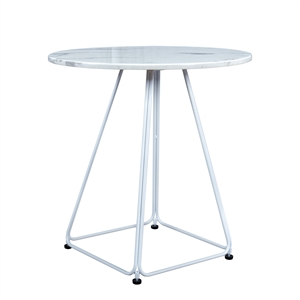 leisuremod spencer modern outdoor patio white marble top 27.56