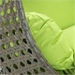 LeisureMod Outdoor Beige Wicker Hanging Double Egg Swing Chair in Light Green