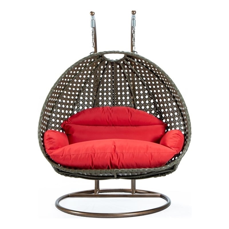 red outdoor swing chair