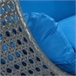 LeisureMod Outdoor Charcoal Wicker Hanging Double Egg Swing Chair in Blue