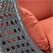 LeisureMod Outdoor Charcoal Wicker Hanging Double Egg Swing Chair in Dark Orange