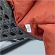 LeisureMod Outdoor Charcoal Wicker Hanging Double Egg Swing Chair in Dark Orange