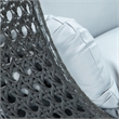 LeisureMod Outdoor Charcoal Wicker Hanging Double Egg Swing Chair in Light Gray