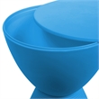 LeisureMod Boyd Modern Plastic Ribbed Round End Table in Blue